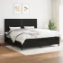 Pat box spring cu saltea, negru, 90x200 cm, textil GartenMobel Dekor