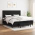Pat box spring cu saltea, negru, 80x200 cm, textil GartenMobel Dekor