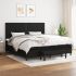 Pat box spring cu saltea, gri deschis, 200x200 cm, textil GartenMobel Dekor