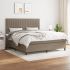 Pat box spring cu saltea, gri închis, 180x200 cm, textil GartenMobel Dekor