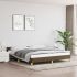 Cadru de pat cu tăblie, gri taupe, 160x200 cm, textil GartenMobel Dekor
