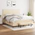 Pat box spring cu saltea, crem, 200x200 cm, textil GartenMobel Dekor