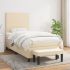 Pat box spring cu saltea, crem, 200x200 cm, textil GartenMobel Dekor