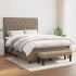 Pat box spring cu saltea, gri taupe, 90x200 cm, textil GartenMobel Dekor