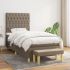 Pat box spring cu saltea, gri deschis, 100x200 cm, textil GartenMobel Dekor