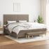 Pat box spring cu saltea, gri taupe, 160x200 cm material textil GartenMobel Dekor