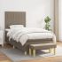 Pat box spring cu saltea, gri taupe, 160x200 cm material textil GartenMobel Dekor