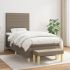 Pat box spring cu saltea, gri deschis, 90x200 cm, textil GartenMobel Dekor