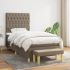 Pat box spring cu saltea, gri deschis, 90x200 cm, textil GartenMobel Dekor
