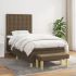 Pat box spring cu saltea, maro închis, 200x200 cm, textil GartenMobel Dekor