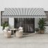 Copertină retractabilă manual, antracit/alb, 400x350 cm GartenMobel Dekor