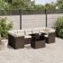 Set mobilier de grădină cu perne, 8 piese, negru, poliratan GartenMobel Dekor