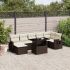 Set mobilier de grădină cu perne, 8 piese, negru, poliratan GartenMobel Dekor