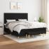Pat box spring cu saltea, negru, 160x200 cm, textil GartenMobel Dekor