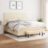 Pat box spring cu saltea, gri închis, 180x200 cm, textil GartenMobel Dekor