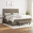 Pat box spring cu saltea, taupe, 120x190 cm material textil GartenMobel Dekor