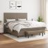 Pat box spring cu saltea, gri taupe, 200x200 cm, textil GartenMobel Dekor