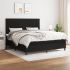 Pat box spring cu saltea, gri închis, 180x200 cm, textil GartenMobel Dekor