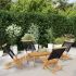 Scaune de grădină pliabile, 8 buc., negru, lemn masiv acacia GartenMobel Dekor