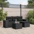 Set mobilier de grădină cu perne, 5 piese, negru, poliratan GartenMobel Dekor