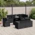 Set mobilier de grădină cu perne, 9 piese, negru, poliratan GartenMobel Dekor