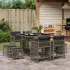 Set mobilier de grădină cu perne 13 piese gri deschis poliratan GartenMobel Dekor