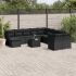 Set canapele de grădină, 12 piese, cu perne, negru, poliratan GartenMobel Dekor
