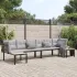Set canapea de grădină, 4 piese, cu perne, negru, oțel vopsit GartenMobel Dekor