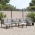 Set canapea de grădină, 5 piese, cu perne, negru, oțel vopsit GartenMobel Dekor