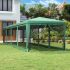 Cort de petrecere cu 10 pereți din plasă, verde, 6x4 m, HDPE GartenMobel Dekor