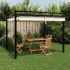 Foișor de grădină acoperiș retractabil gri taupe 3x3 m aluminiu GartenMobel Dekor
