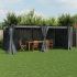 Pavilion cu draperii, antracit, 6x3 m, oțel GartenMobel Dekor