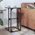 Măsuță laterală blat din sticlă neagră 40x30x61,5 cm oțel GartenMobel Dekor