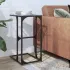 Măsuță laterală blat din sticlă neagră 40x30x61,5 cm oțel GartenMobel Dekor