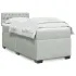 Pat box spring cu saltea, gri deschis, 90x190 cm, catifea GartenMobel Dekor