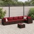 Set mobilier de grădină cu perne, 7 piese, negru, poliratan GartenMobel Dekor