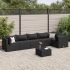 Set mobilier de grădină cu perne, 7 piese, negru, poliratan GartenMobel Dekor