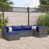 Set mobilier de grădină cu perne, 6 piese, gri, poliratan GartenMobel Dekor
