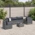 Set mobilier de grădină cu perne, 7 piese, negru, poliratan GartenMobel Dekor