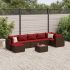 Set mobilier de grădină cu perne, 8 piese, negru, poliratan GartenMobel Dekor