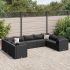 Set mobilier de grădină cu perne, 9 piese, negru, poliratan GartenMobel Dekor