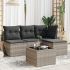 Set mobilier de grădină cu perne, 5 piese, negru, poliratan GartenMobel Dekor