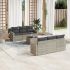 Set canapele de grădină cu perne, 7 piese, negru, poliratan GartenMobel Dekor