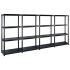 Raft de depozitare cu 4 polițe, negru, 122x30,5x130 cm, plastic GartenMobel Dekor