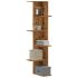 Raft colțar perete alb 36,5x36,5x140 cm lemn prelucrat GartenMobel Dekor
