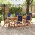 Set mobilier de grădină, 7 piese, lemn masiv acacia/textilenă GartenMobel Dekor