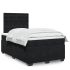 Pat box spring cu saltea, negru, 140x200 cm, catifea GartenMobel Dekor