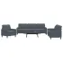 Set de canapele cu perne, 3 piese, gri închis, catifea GartenMobel Dekor