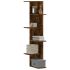 Raft colțar perete alb 36,5x36,5x140 cm lemn prelucrat GartenMobel Dekor