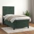 Pat box spring cu saltea, verde închis, 200x200 cm, catifea GartenMobel Dekor